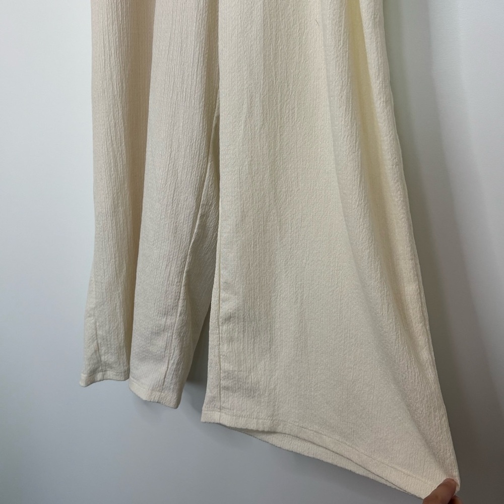 Size 4 Small ASOS Design White Cream Lined Minimalist Jumpsuit with Belt Tie - Picture 8 of 16